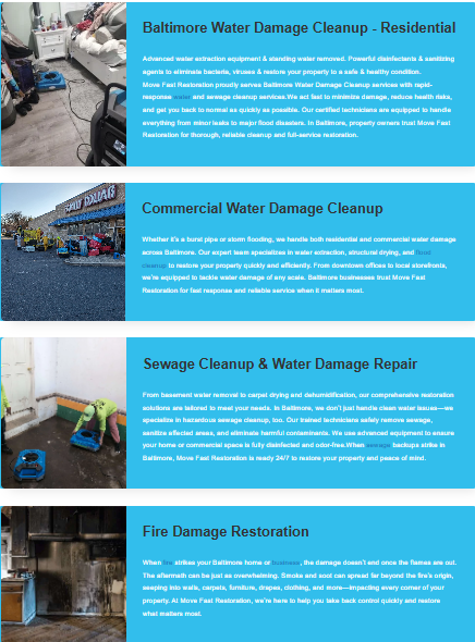 Web Design water damage marketing