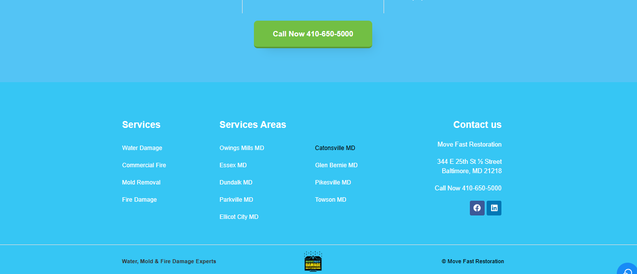 Web Design water damage restoration service areas